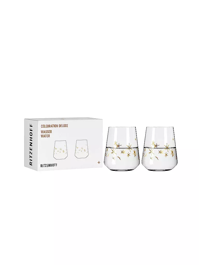 RITZENHOFF Wasserglas 2er Set Sterne CELEBRATION DELUXE Gold